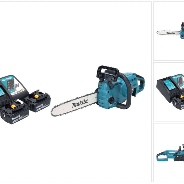 Makita DUC 357 RM2X2 Akku Kettensäge 18 V 35 cm 7,7 m/s Brushless + 2x Akku 4,0 Ah + Ladegerät