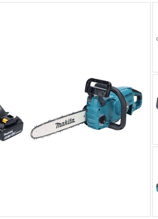 Makita DUC 357 RTX2 tronçonneuse sans fil 18 V 35 cm 7.7 m/s sans balais + 1x batterie 5.0 Ah + chargeur