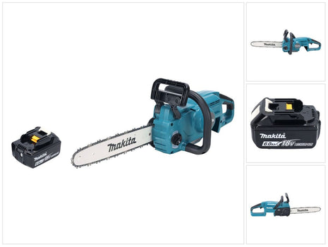 Motosierra a batería Makita DUC 357 GX2 18 V 35 cm 7,7 m/s sin escobillas + 1x batería 6,0 Ah - sin cargador