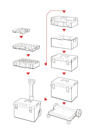 Qbrick System ONE 200 2.0 Vario Werkzeugkoffer modularer Organizer 585 x 385 x 171 mm 15,4 l stapelbar IP66