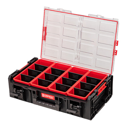Qbrick System ONE Organizer 2XL 2.0 + Qbrick System ONE Connect Adapter impilabile 582 x 387 x 172 mm 19,5 L IP66 con 4 intarsi e 12 divisori