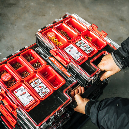 Qbrick System ONE Organiser M impilabile 365 x 265 x 77 mm 2,5 l IP 66 con 5 intarsi