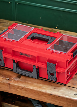 Qbrick System ONE 200 2.0 Profi RED ULTRA HD Custom Werkzeugkoffer modularer Organizer 585 x 385 x 190 mm 15,4 l stapelbar IP66