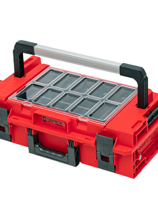 Qbrick System ONE 200 2.0 Expert RED ULTRA HD Custom Werkzeugkoffer modularer Organizer 585 x 385 x 190 mm 15,4 l stapelbar IP66