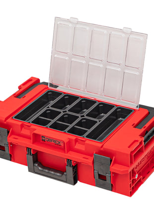 Qbrick System ONE 200 2.0 Expert RED ULTRA HD Custom Werkzeugkoffer modularer Organizer 585 x 385 x 190 mm 15,4 l stapelbar IP66