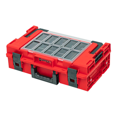 Qbrick System ONE 200 2.0 Expert RED ULTRA HD Custom Werkzeugkoffer modularer Organizer 585 x 385 x 190 mm 15,4 l stapelbar IP66