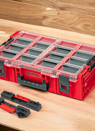 Qbrick System ONE Organizer 2XL RED ULTRA HD Custom + ONE Connect-Adapter 582 x 387 x 172 mm 19,5 l stapelbar IP66