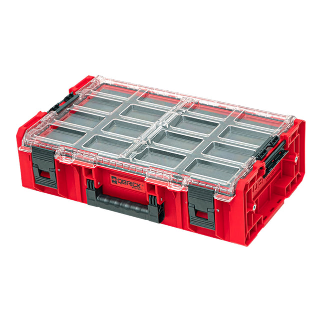 Qbrick System ONE Organiser 2XL 2.0 MFI RED ULTRA HD impilabile 582 x 387 x 131 mm 13,5 l IP66 con inserto in schiuma