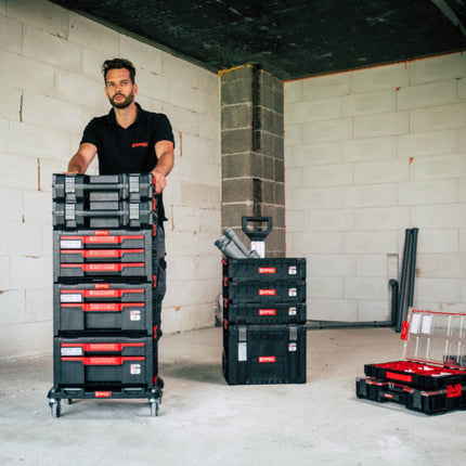 Piattaforma di trasporto Qbrick System PRO Carrello di trasporto 506 x 325 x 140 mm con 4 ruote piroettanti e 2 freni