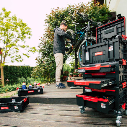 Piattaforma di trasporto Qbrick System PRO Carrello di trasporto 506 x 325 x 140 mm con 4 ruote piroettanti e 2 freni