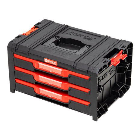 Qbrick System PRO Cajón 3 Caja de herramientas 2.0 Básico apilable 450 x 310 x 244 mm 3x 4,5 l IP54 con tres cajones 9 inserciones