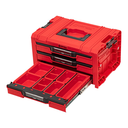 Qbrick System PRO Cassetto 3 Cassetta porta attrezzi 2.0 Expert RED ULTRA HD Cassetta porta attrezzi 450 x 310 x 244 mm 13,5 l impilabile IP54 con 3 cassetti