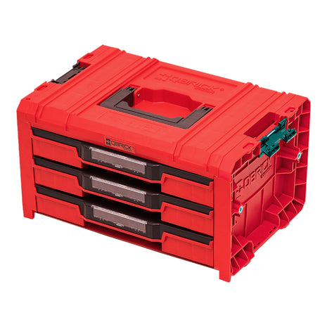 Qbrick System PRO Drawer 3 Toolbox 2.0 Expert RED ULTRA HD Toolbox 450 x 310 x 244 mm 13,5 l z możliwością sztaplowania IP54 z 3 szufladami