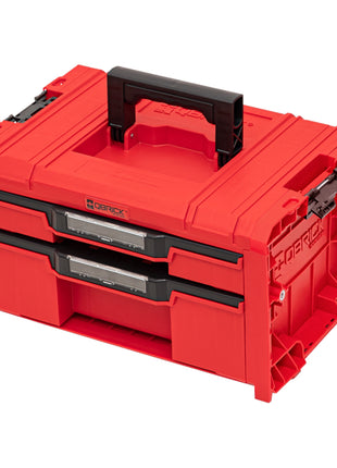 Qbrick System PRO Drawer 2 Toolbox 2.0 Expert RED ULTRA HD Werkzeugkoffer 450 x 310 x 244 mm 14 l stapelbar IP54 mit 2 Schubladen