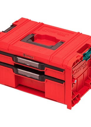 Qbrick System PRO Drawer 2 Toolbox 2.0 Expert RED ULTRA HD Werkzeugkoffer 450 x 310 x 244 mm 14 l stapelbar IP54 mit 2 Schubladen