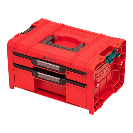 Qbrick System PRO Drawer 2 Toolbox 2.0 Expert RED ULTRA HD Toolbox 450 x 310 x 244 mm 14 l sztaplowany IP54 z 2 szufladami