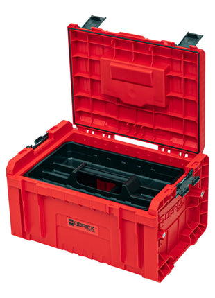 Qbrick System PRO Toolbox 2.0 RED ULTRA HD Niestandardowa walizka narzędziowa 450 x 260 x 240 mm 19 l z możliwością sztaplowania IP54 z 3 przegrodami i półką