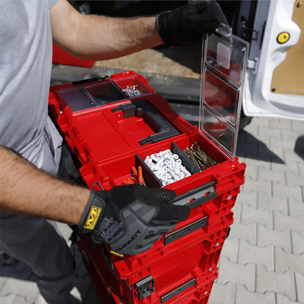 Qbrick System PRIME Toolbox 150 Profi RED ULTRA HD Custom impilabile 535 x 327 x 141 mm 13,5 l IP66