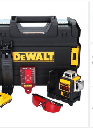 DeWalt DCE 089 D1R Akku Multilinienlaser 12 V 3x 360° rot + 1x Akku 2,0 Ah + Ladegerät + TSTAK