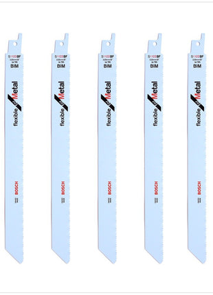 Bosch 5 Säbelsägeblätter 225 mm Flexible for Metal S 1122 BF / S1122BF ( 2608656019 ) - Toolbrothers