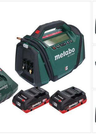 Kompresor akumulatorowy Metabo AK 18 Multi 18 V 11 bar + 2x akumulator 4,0 Ah + ładowarka