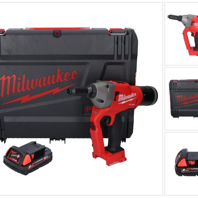 Milwaukee M18 ONEFPRT-201X Akku Blindnietgerät 18 V 20 kN Brushless + 1x Akku 2,0 Ah + HD Box - ohne Ladegerät