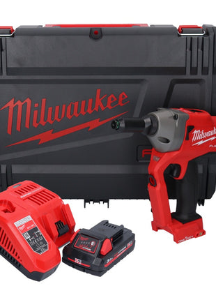 Milwaukee M18 ONEFPRT-301X nitownica akumulatorowa 18 V 20 kN bezszczotkowa + 1x akumulator 3,0 Ah + ładowarka + pudełko HD