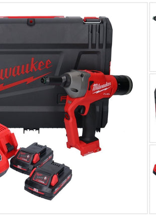 Milwaukee M18 ONEFPRT-302X remachadora ciega a batería 18 V 20 kN sin escobillas + 2x batería 3.0 Ah + cargador + caja HD