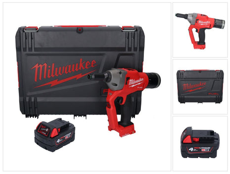 Milwaukee M18 ONEFPRT-401X remachadora ciega a batería 18 V 20 kN sin escobillas + 1x batería 4.0 Ah + caja HD - sin cargador