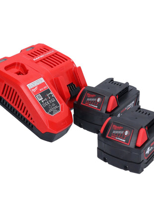 Milwaukee M18 ONEFPRT-402X nitownica akumulatorowa 18 V 20 kN bezszczotkowa + 2x akumulator 4,0 Ah + ładowarka + skrzynka HD