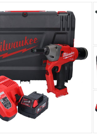 Milwaukee M18 ONEFPRT-501X Akku Blindnietgerät 18 V 20 kN Brushless + 1x Akku 5,0 Ah + Ladegerät + HD Box