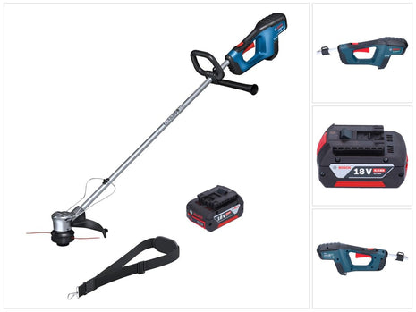 Coupe-bordures sans fil 18 V 330 mm Brushless + 1x batterie 4,0 Ah - sans chargeur Bosch GRT 18V-33 Professional