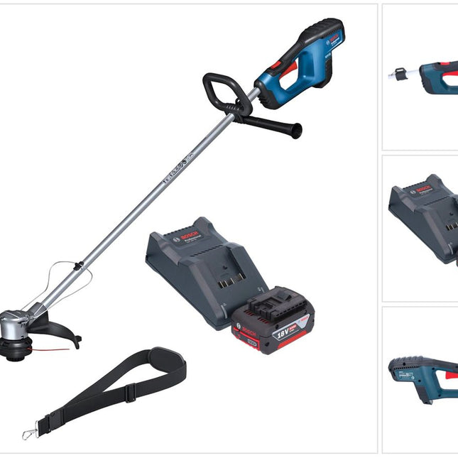 Bosch GRT 18V-33 Professional Akku Rasentrimmer 18 V 330 mm Brushless + 1x Akku 4,0 Ah + Ladegerät