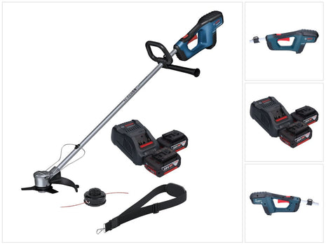 Bosch GFR 18V-23 Decespugliatore professionale a batteria 18 V 230 mm brushless + 2x batteria 5,0 Ah + caricabatterie