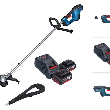Bosch GRT 18V-33 Tagliaerba professionale a batteria 18 V 330 mm brushless + 2x batteria ricaricabile 5,0 Ah + caricabatterie