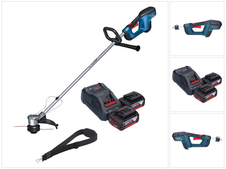 Bosch GRT 18V-33 Tagliaerba professionale a batteria 18 V 330 mm brushless + 2x batteria ricaricabile 5,0 Ah + caricabatterie