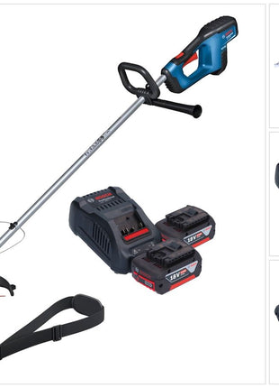 Bosch GRT 18V-33 Professional Akku Rasentrimmer 18 V 330 mm Brushless + 2x Akku 6,0 Ah + Ladegerät