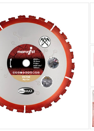 Marcrist VC750 disque à tronçonner rip-cut multimatériaux 230 mm x 22.2 mm( 2360.0230.22 ) pour meuleuses à disque et meuleuses d'angle