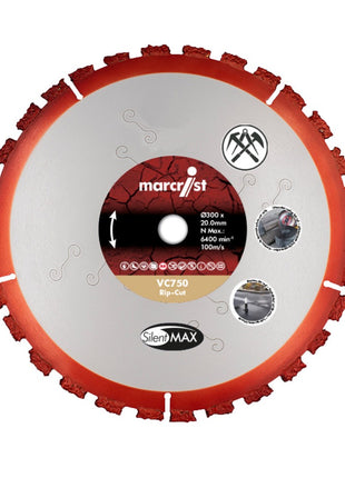 Marcrist VC750 disque à tronçonner rip-cut multimatériaux 230 mm x 22.2 mm( 2360.0230.22 ) pour meuleuses à disque et meuleuses d'angle