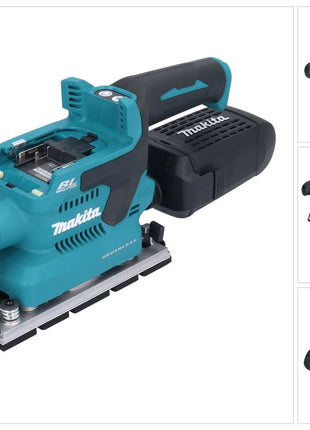 Makita DBO 381 ZU Akumulatorowa szlifierka oscylacyjna 18 V 93 x 185 mm Brushless Solo - bez akumulatora, bez ładowarki