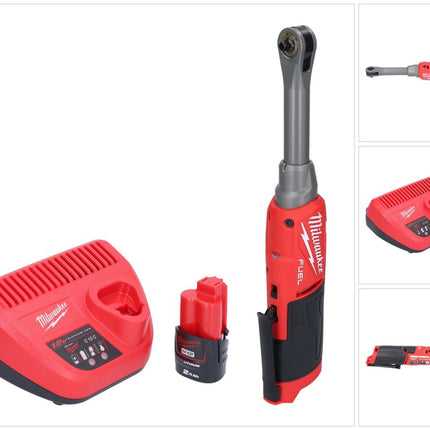 Milwaukee M12 FHIR14LR-201 Akku Hochgeschwindigkeits Ratsche 12 V 47 Nm 1/4" Brushless + 1x Akku 2,0 Ah + Ladegerät