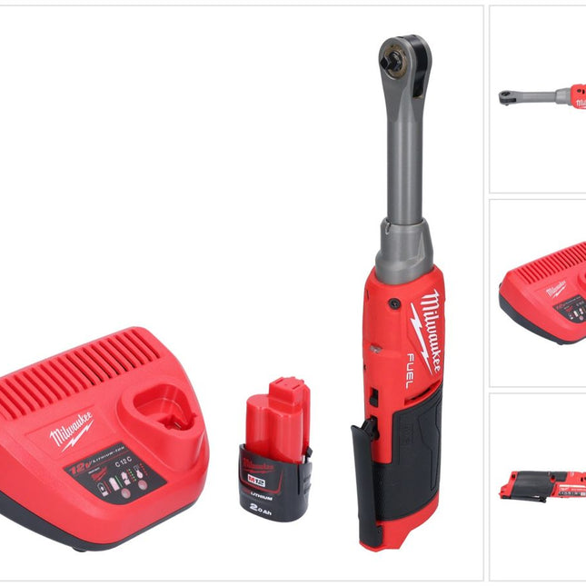 Milwaukee M12 FHIR14LR-201 Cricchetto ad alta velocità a batteria 12 V 47 Nm 1/4" Brushless + 1x batteria 2,0 Ah + caricabatteria