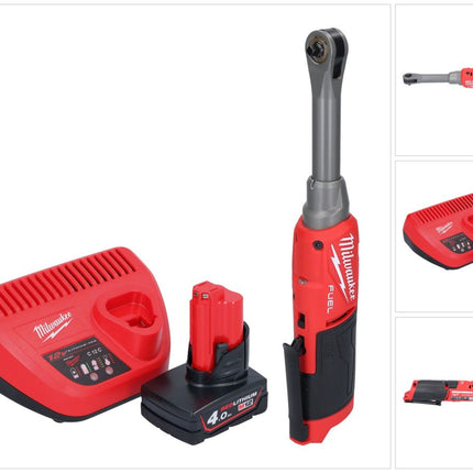 Milwaukee M12 FHIR14LR-401 Akku Hochgeschwindigkeits Ratsche 12 V 47 Nm 1/4" Brushless + 1x Akku 4,0 Ah + Ladegerät