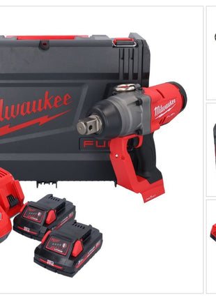 Milwaukee M18 ONEFHIWF1-302X Akku Schlagschrauber 18 V 2033 Nm 1″ Brushless + 2x Akku 3,0 Ah + Ladegerät + HD Box