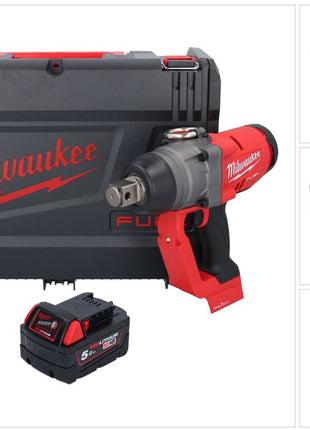 Milwaukee M18 ONEFHIWF1-501X Akku Schlagschrauber 18 V 2033 Nm 1″ Brushless + 1x Akku 5,0 Ah + HD Box - ohne Ladegerät