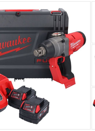 Clé à chocs sans fil Milwaukee M18 ONEFHIWF1-602X 18 V 2033 Nm 1″ brushless + 2x batterie 6,0 Ah + chargeur + boîtier HD