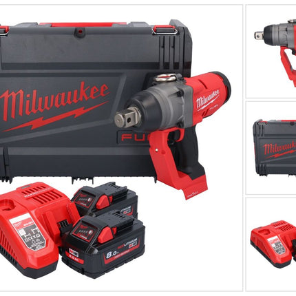Milwaukee M18 ONEFHIWF1-802X Avvitatore a impulsi a batteria 18 V 2033 Nm 1 Brushless ( 4933459733 ) + 2x batteria 8,0 Ah + caricatore + HD Box