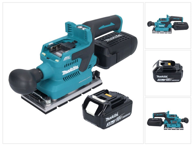 Makita DBO 381 F1U 18 V 93 x 185 mm Levigatrice vibrante a batteria senza spazzole + 1 batteria da 3,0 Ah - senza caricabatterie