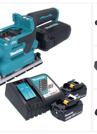 Makita DBO 381 RMU Ponceuse vibrante sans fil 18 V 93 x 185 mm Brushless + 2x batterie 4,0 Ah + chargeur