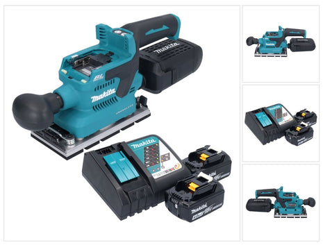 Makita DBO 381 RMU Ponceuse vibrante sans fil 18 V 93 x 185 mm Brushless + 2x batterie 4,0 Ah + chargeur